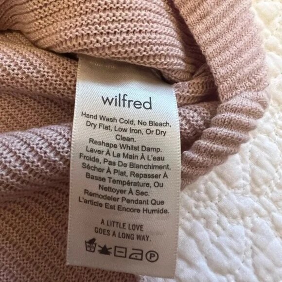 Aritzia Wilfred Coline Dolman Sleeve Ribbed Dusty Blush Pink Linen Blend Sweater - Picture 6 of 12